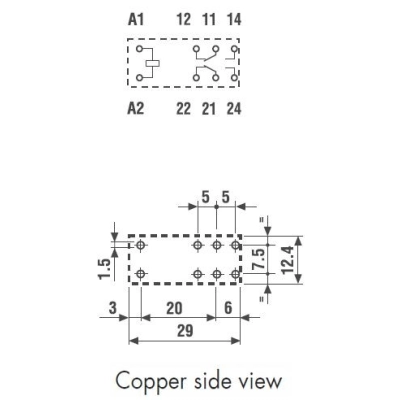 Relej 24V  8A   2xpreklopni FINDER F4052-24   - Finder