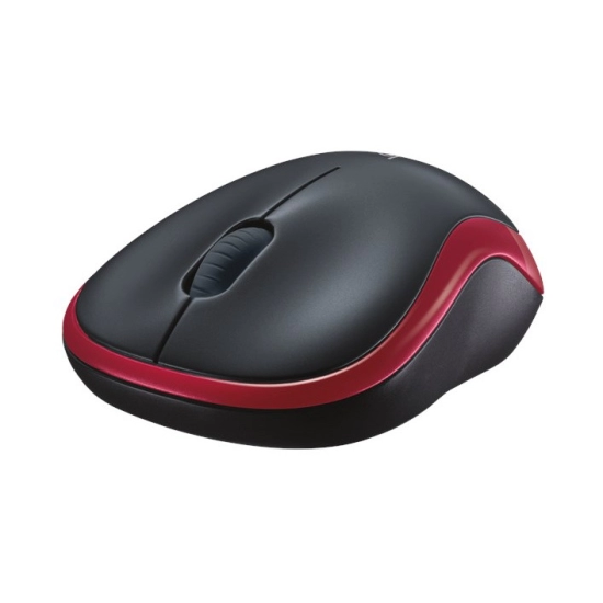 Miš LOGITECH M185, bežični, 1000 DPI, USB, crveni