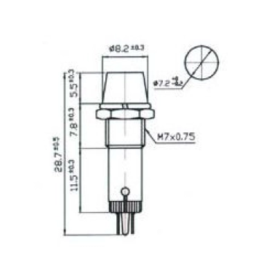 LAMPICA 12 V 8 mm CRVENA OKRUGLA   - Dodaci za rasvjetu