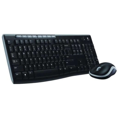 Tipkovnica + miš LOGITECH MK270, bežična, crna 