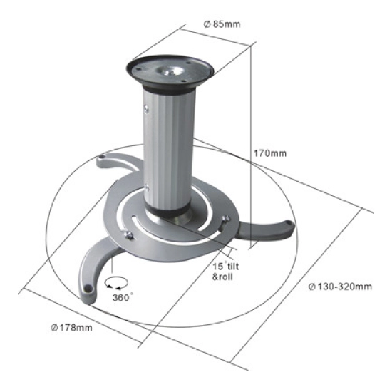 Nosač za projektor GOOBAY BeamerFlex 51905, srebrni