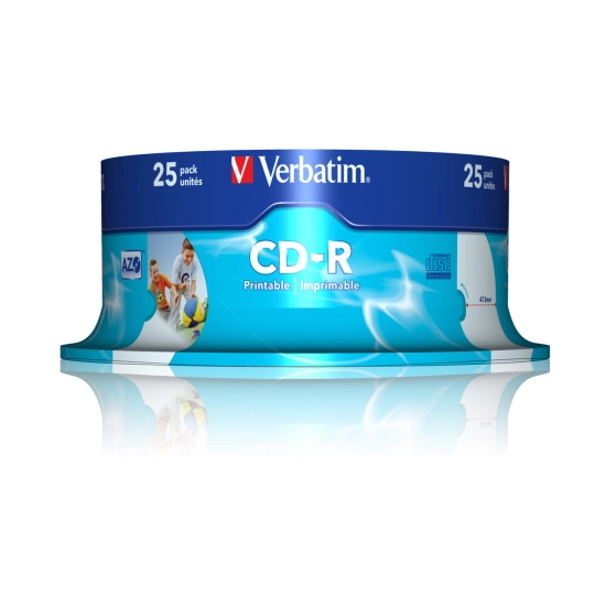 Medij CD-R VERBATIM 43439, 80mn, 52x, Printable, spindle 25 komada