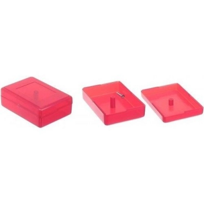 Kutija plastična prozirna 59x84x30 mm, crvena   - Kutije za samogradnju