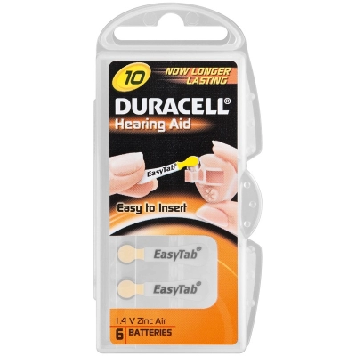 Baterija za slušni aparat, DA10, 6 kom, Duracell   - Jednokratne baterije