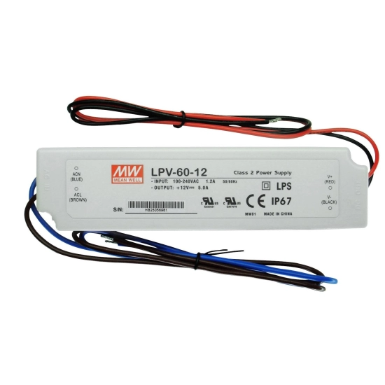 LED driver 12V, 60W, IP67, Meanwell LPV-60-12