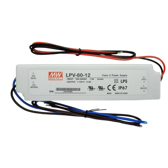 LED driver 12V, 60W, IP67, Meanwell LPV-60-12