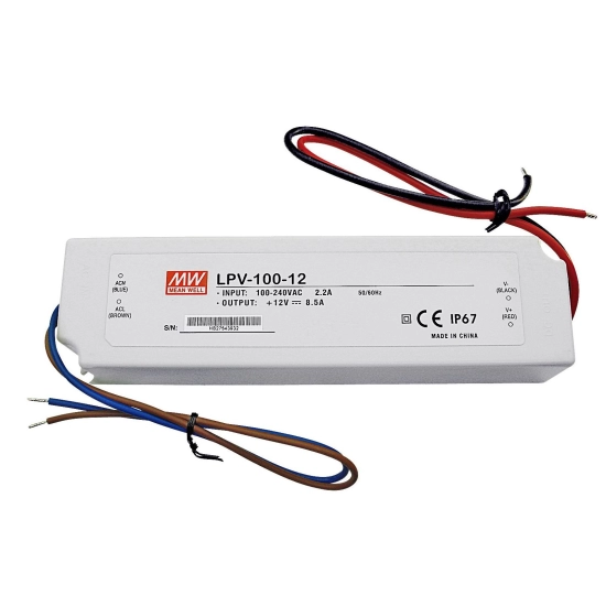 LED driver 12V, 100W, IP67, Meanwell LPV-100-12