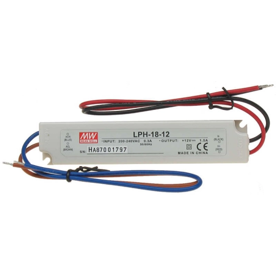 LED driver 24V, 18W, IP67, Meanwell LPH-18-24 LED driver 24V, 18W, IP67, Meanwell LPH-18-24