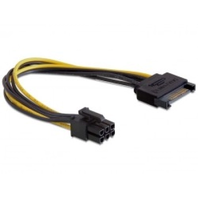 Kabel DELOCK, SATA int. power 15-pin (M) na 1x 6-pin, 21cm  82924   - Naponski kabeli