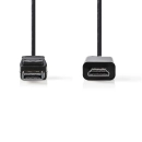 Kabel NEDIS, DisplayPort (M) na HDMI (M), crni, 2m, polybag