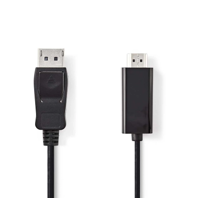 Kabel NEDIS, DisplayPort (M) na HDMI (M), crni, 2m, polybag   - Video kabeli
