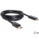 Kabel DELOCK, DisplayPort (M) na HDMI (M), 2m 82587