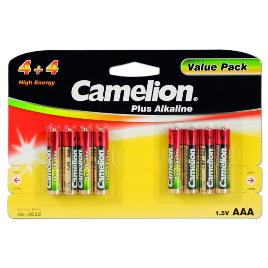 Baterija alkalna 1,5V AAA, blister 4+4 kom,  Camelion