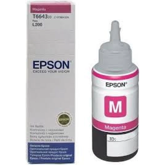Tinta EPSON T6643, magenta, za EcoTank L110/L120/L121/L1300/L1455/L210/L220/L300/L3050/L3060/L3070/L310/L355/L365/L382/L386/L455/L486/L550/L565/L605/L655 Tinta EPSON T6643, magenta, za EcoTank L110/L120/L121/L1300/L1455/L210/L220/L300/L3050/L3060/L3070/L310/L355/L365/L382/L386/L455/L486/L550/L565/L605/L655