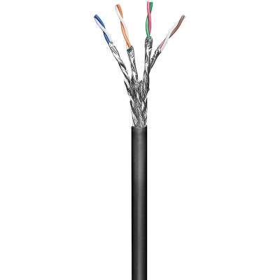 Kabel GOOBAY, CAT6 SFTP, za vanjsku uporabu, crni, puni, 1m  (100m KOLUT)