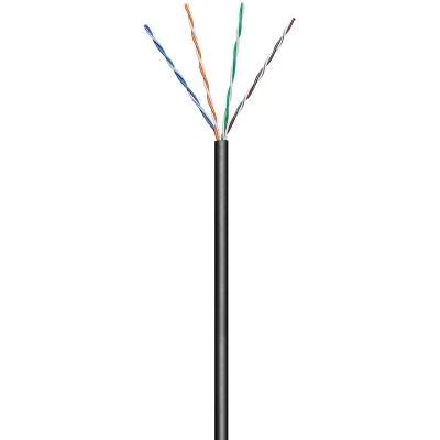 Kabel GOOBAY, CAT5e, UTP, za vanjsku uporabu, crni, puni, 1m (100m KOLUT)   - Mrežni kablovi u rinfuzi