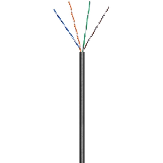 Kabel GOOBAY, CAT5e, UTP, za vanjsku uporabu, crni, puni, 1m (100m KOLUT)