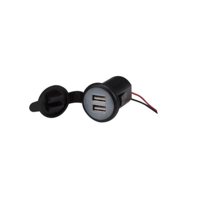 Konektor USB A (Ž), dupli za šasiju, 5V, 2A, VELLEMAN  