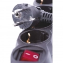 Kabel produžni EMOS, 4 mjesta, 1mm2, s prekidačem, 5m, crni