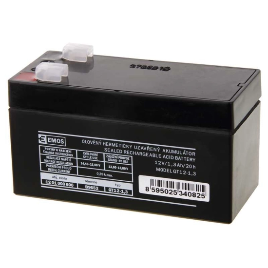 Baterija akumulatorska EMOS B9652 12V 1.3Ah F4.8 97x43x53 mm Baterija akumulatorska EMOS B9652 12V 1.3Ah F4.8 97x43x53 mm