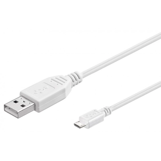 Kabel GOOBAY, USB A na USB micro B 2.0, bijeli, 1m polybag Kabel GOOBAY, USB A na USB micro B 2.0, bijeli, 1m polybag