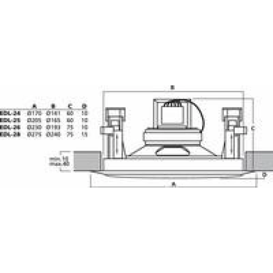 Ugradbeni zvučnik MONACOR EDL-26, 10W RMS, komad Ugradbeni zvučnik MONACOR EDL-26, 10W RMS, komad