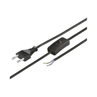 Kabel mrežni 2x0.75 GOOBAY, s prekidačem i utikačem, crni  
