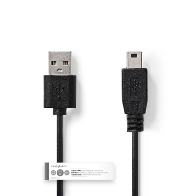 Kabel NEDIS CCGT60300BK30, USB 2.0 A (M) na mini 5-pin (M), 3m   - Podatkovni kabeli