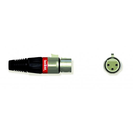 Konektor XLR 3-pin (ž) za kabel, SPF3XLR-R TASKER CRVENI