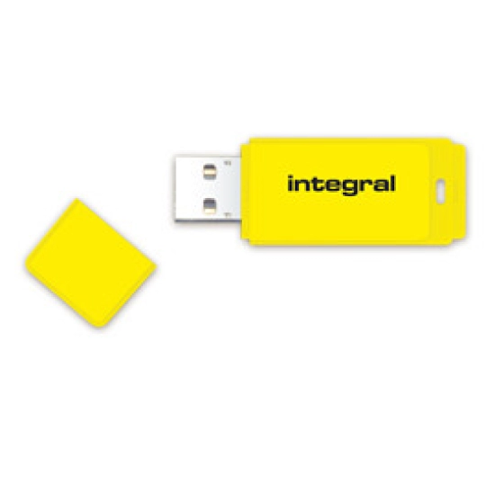 Memorija USB 2.0 FLASH DRIVE, 16 GB, INTEGRAL NEON, žuti