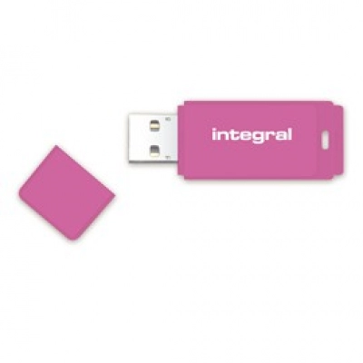 Memorija USB 2.0 FLASH DRIVE, 16 GB, INTEGRAL NEON, rozi