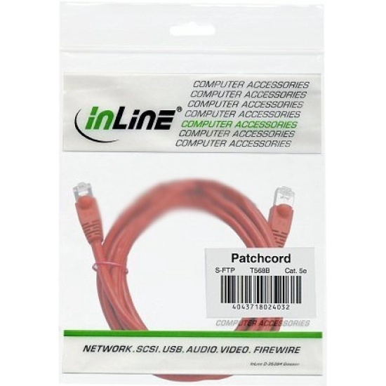 Kabel INLINE 71501R, Patch, CAT5e, UTP, crveni, 1m