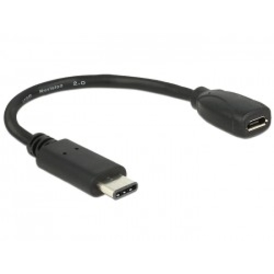 Kabel DELOCK, USB Type-C M na Micro B F 15cm 65578
