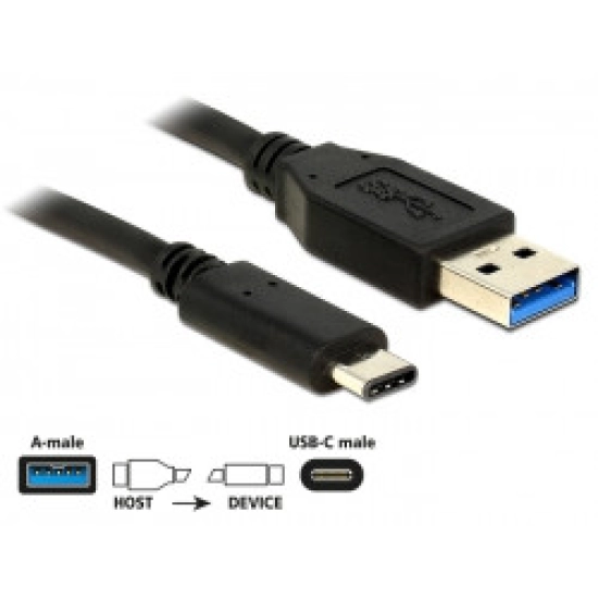 Kabel DELOCK  83870, USB A 3.1 (M) na USB C (M), 1m