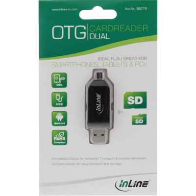 Card Reader InLine OTG Dual SD/microSD micro/USB2.0 66779
