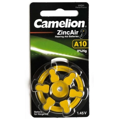 Baterija za slušni aparat Camelion A10  bez žive (PR70) 6 kom   - Jednokratne baterije