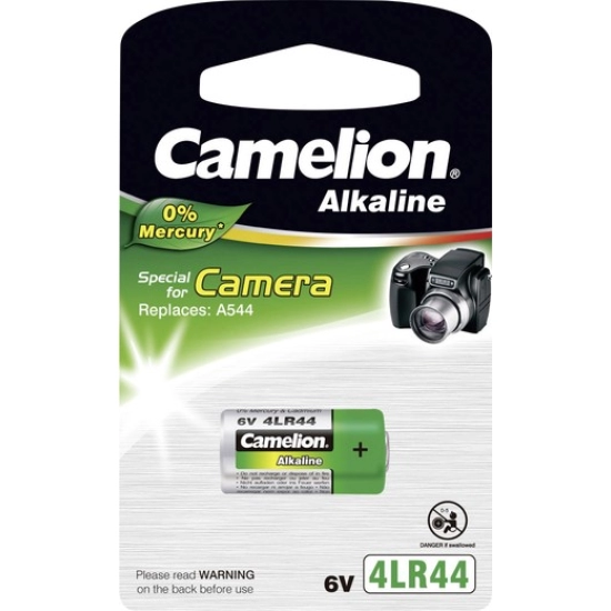 Baterija alkalna 6V 1/2 AA  za foto, bez žive, 4LR44,  Camelion   
