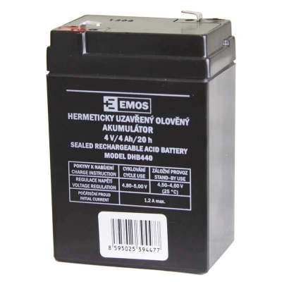 Baterija akumulatorska EMOS DHB440, 4V, 4Ah, 70×47×101 mm   - Akumulatorske baterije