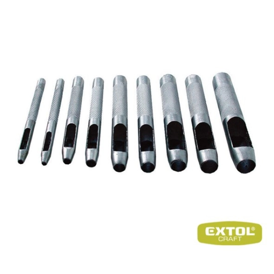 Set probijača za kožu ili brtve, 2-10mm, 9 komada, Extol Set probijača za kožu ili brtve, 2-10mm, 9 komada, Extol