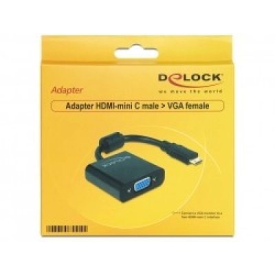 Adapter DELOCK, HDMI mini C (M) na VGA (Ž)   - Adapteri