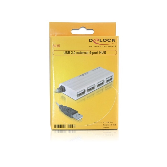 USB HUB DELOCK 87445 mini, USB 2.0, 4-portni