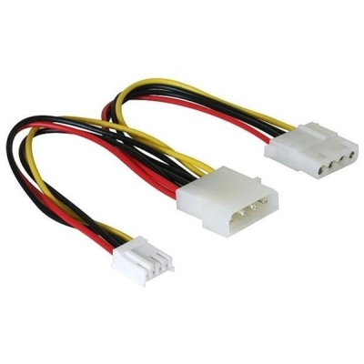 Kabel DELOCK, ATX Y-power 4pin (Ž) na 1x 4pin (M) +3.5FD, 20cm 82111    - Naponski kabeli