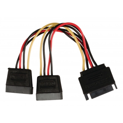 Kabel NEDIS CCGP73190VA015, SATA 15-Pin (M) na 2x SATA 15-Pin (Ž), 0.15m   - Naponski kabeli