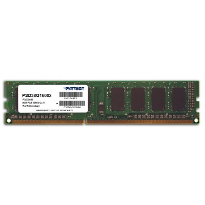 Memorija PC-12800, 8GB, PATRIOT PSD38G16002, DDR3 1600MHz   - Radna memorija RAM