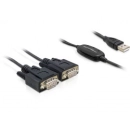 Adapter DELOCK, USB A 2.0 (M) na 2x Serial DB9 (M)