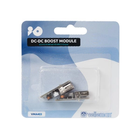 Pretvarač napona VELLEMAN, step up 2.5-5V, 600mA na USB A 5V, 2 komada Pretvarač napona VELLEMAN, step up 2.5-5V, 600mA na USB A 5V, 2 komada
