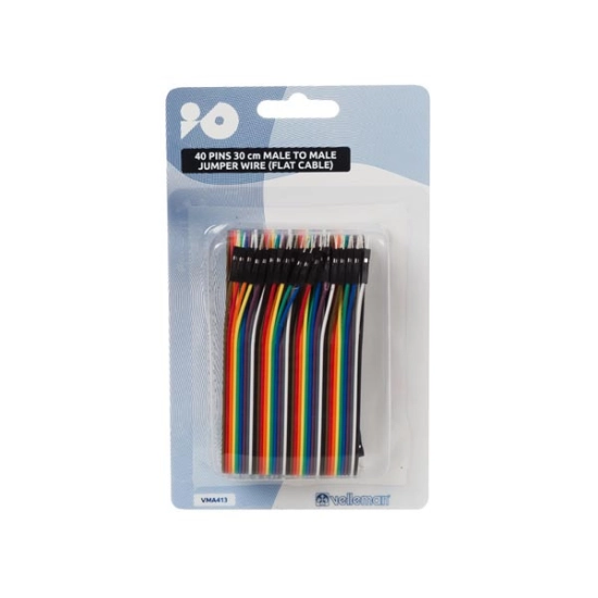 Spojne žice VELLEMAN, 40pins, 30cm, (M) na (M), jumper wire, ravni kabel Spojne žice VELLEMAN, 40pins, 30cm, (M) na (M), jumper wire, ravni kabel