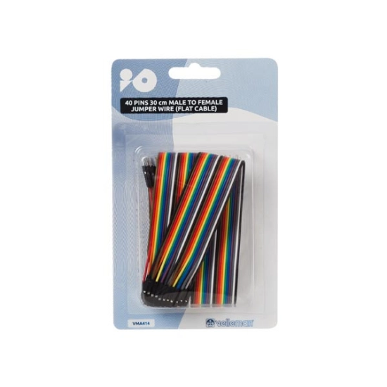 Spojne žice VELLEMAN, 40pins, 30cm, (M) na (Ž), jumper wire, ravni kabel Spojne žice VELLEMAN, 40pins, 30cm, (M) na (Ž), jumper wire, ravni kabel