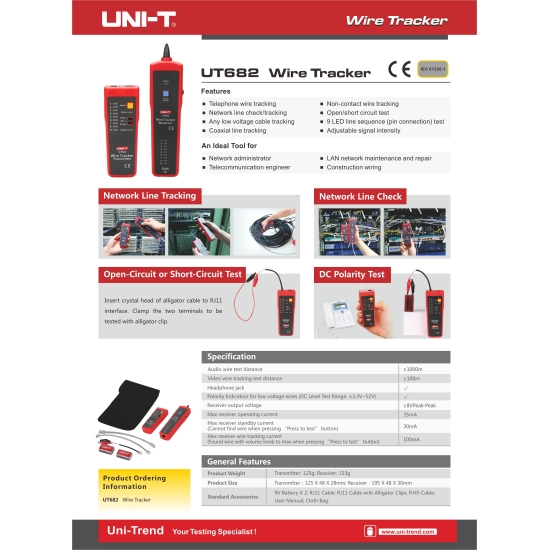 Tester za kabele UT-682, Uni-trend