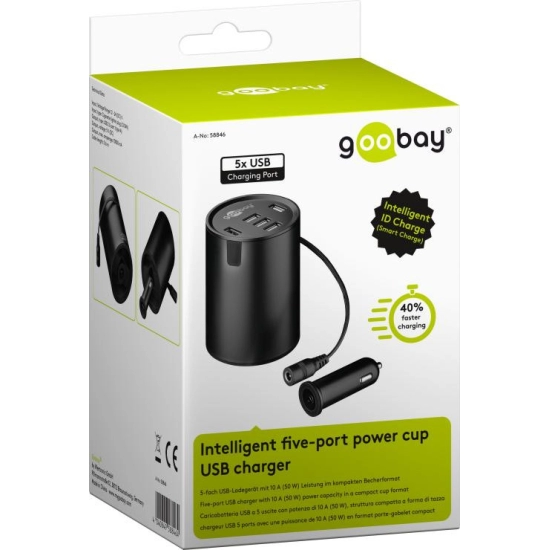 Auto punjač GOOBAY, 50W, 5x USB